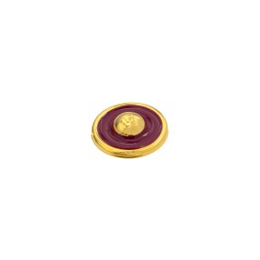 ENAMELED METAL BUTTON WITH SHANK - EARTH RED