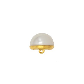 DOME PEARL BUTTON WITH SHANK - WHITE PEARL