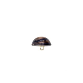 DOME GLASS BUTTON WITH SHANK - BLUE BRONZE