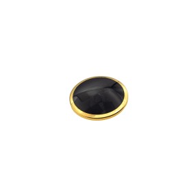 SHINY METAL BUTTON WITH SHANK - BLACK-BUE