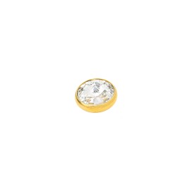 RHINESTONE BUTTON GOLD RIME WITH SHANK