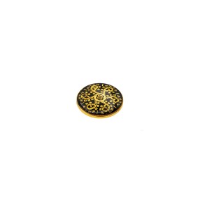 VINTAGE METAL BUTTON WITH SHANK - GOLD-BLACK