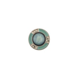 METAL BUTTON WITH CENTRAL SPHERE - JADE GREEN