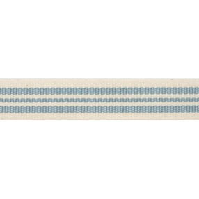 STRIPED LINEN WITH RIBBON 15MM - SKY BLUE