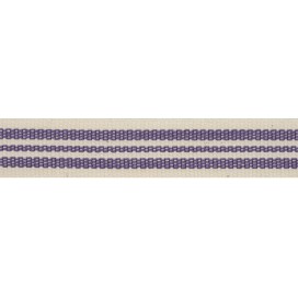 STRIPED LINEN WITH RIBBON 15MM - VIOLET