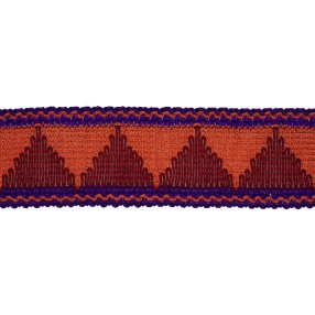 ETHNIC CHAINETTE TAPE 43MM - RED-PURPLE