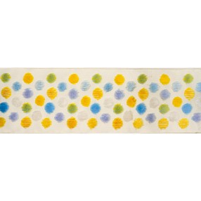 MULTICOLOR POLKA-DOTS JACQUARD TRIMMING 100MM - IVORY