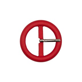 CLASSIC ROUND POLYESTER BUCKLE 40MM - MATTE-RED
