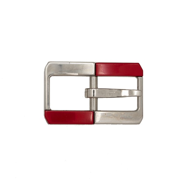 CLASSIC RECTANGULAR POLYESTER BUCKLE 20MM- SLVER-RED