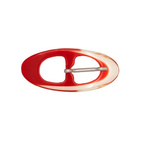 CLASSIC OVAL POLYESTER BUCKLE 20MM - TRANSPARENT-RED