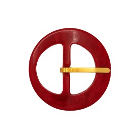 CLASSIC ROUND POLYESTER BUCKLE 40MM - RED
