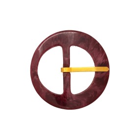 CLASSIC ROUND POLYESTER BUCKLE 40MM - BORDEAUX
