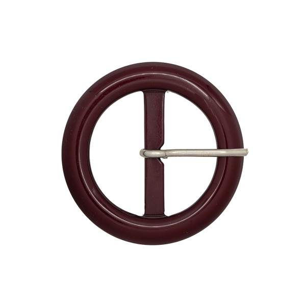 CLASSIC ROUND POLYESTER BUCKLE 45MM - BORDEAUX