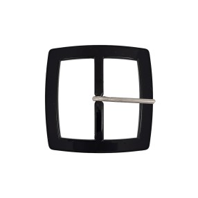 CLASSIC SQUARE GALALITH BUCKLE 50MM - BLACK