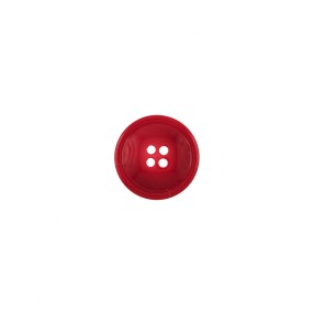 4-HOLES DOMED POLYESTER BUTTON - RED