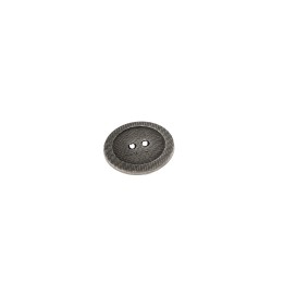 2-HOLE ABS BUTTON BRUSHED WITH RIM- ANTIQUE SILVER