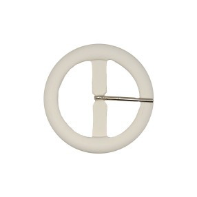 CLASSIC ROUND GALALITH BUCKLE 50MM - MATTE WHITE