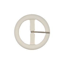 CLASSIC ROUND GALALITH BUCKLE 50MM - MATTE WHITE