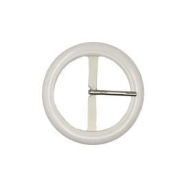 CLASSIC ROUND GALALITH BUCKLE 45MM - WHITE