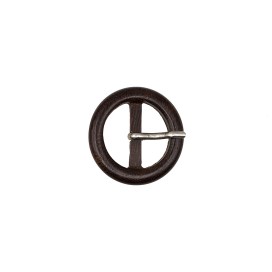 CLASSIC ROUND WOOD BUCKLE 25MM - BROWN