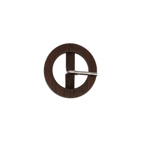 CLASSIC ROUND WOOD BUCKLE 30MM - BROWN