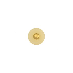 SHANK POLYESTER BUTTON WITH CENTRAL GOLD STUD - CREAM