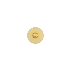 SHANK POLYESTER BUTTON WITH CENTRAL GOLD STUD - CREAM
