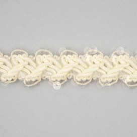 BRAIDED TRIMMINGS WITH SEQUINS 25 - CREAM
