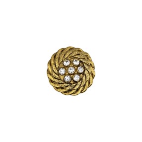 JEWEL METAL BUTTON WITH STRASS - ORO-CRYSTAL