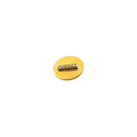 SHANK METAL BUTTON WITH RHINESTONE - GOLD