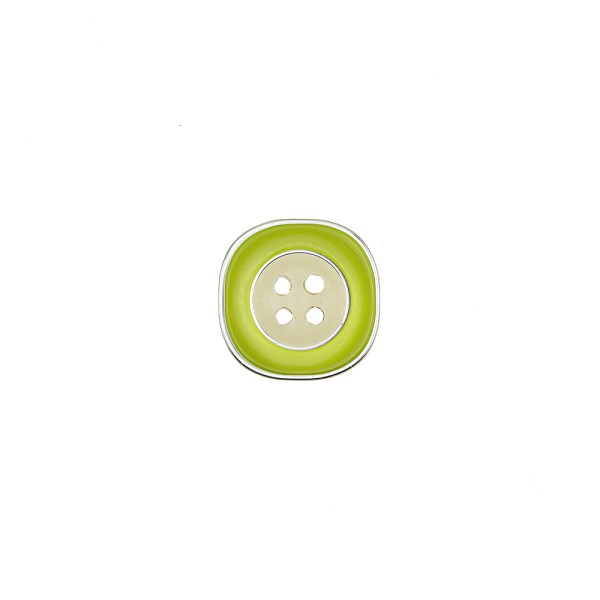 4-HOLE POLYESTER BUTTON TRANSPARENT INSIDE - LIME GREEN