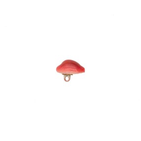 SHELL BUTTON WITH METAL SHANK - RED