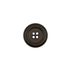 4-HOLES MATTE BUTTON WITH POLISHED RIM - BROWN