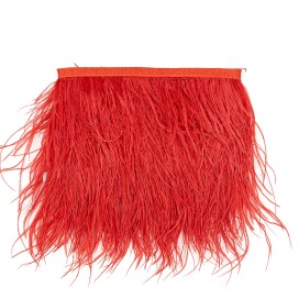 OSTRICH FEATHER FRINGE - RED