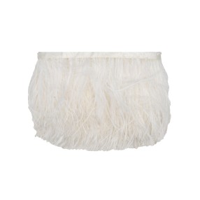 OSTRICH FEATHER FRINGE - WOOL WHITE