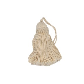 COTTON KEY TASSEL WITH RUCHES - CRUDE