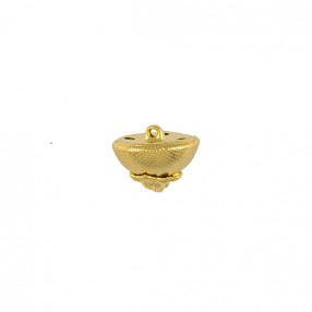 LION DOME METAL BUTTON WITH SHANK - GOLD