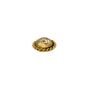 DOMED METAL SHANK BUTTON WITH BRAIDING - GOLD