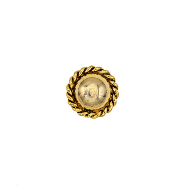 DOMED METAL SHANK BUTTON WITH BRAIDING - GOLD