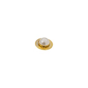 JEWEL METAL BUTTON WITH FAUX PEARL - GOLD