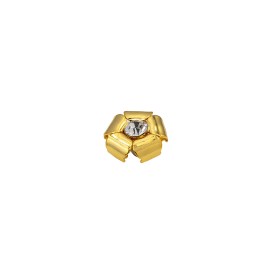 FLOWER JEWEL BUTTON WITH CENTRAL RHINESTONE - GOLD