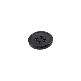 4-HOLE POLYESTER BUTTON - BLACK