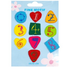 SET IRON-ON EMBROIDERED MOTIF - NUMBER