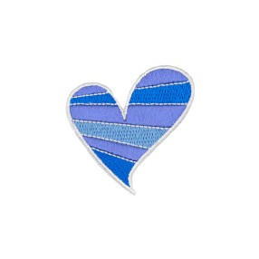 IRON-ON EMBROIDERED HEART MOTIF - SKY BLUE