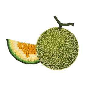 IRON-ON EMBROIDERED MELON MOTIF - GREEN