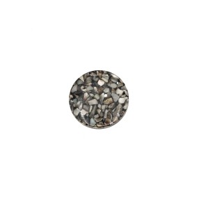 CAST POLYESTER RESIN BUTTON WITH SHELL - BLACK