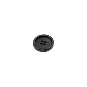 4-HOLES GALALITH BUTTON WITH RIM - BLACK