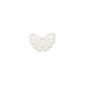 IRON-ON EMBROIDERED BUTTERFLY MOTIF - WHITE