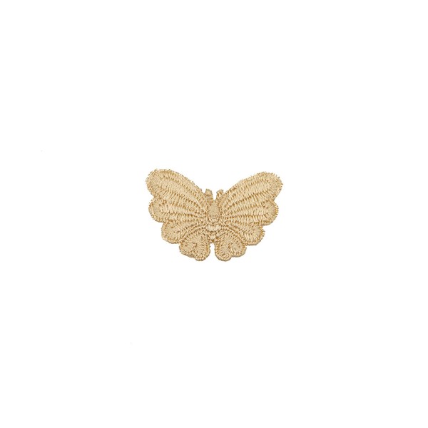 IRON-ON EMBROIDERED BUTTERFLY MOTIF - BEIGE