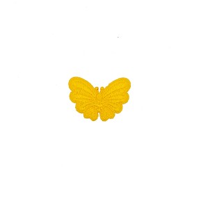IRON-ON EMBROIDERED BUTTERFLY MOTIF - YELLOW
